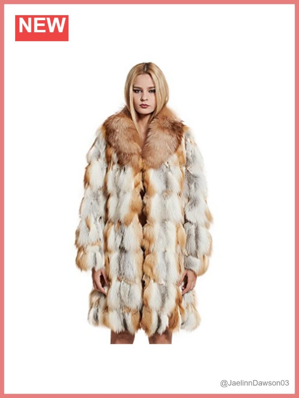 Genuine Fox Fur Long Winter Coat Thick Warm Overcoat